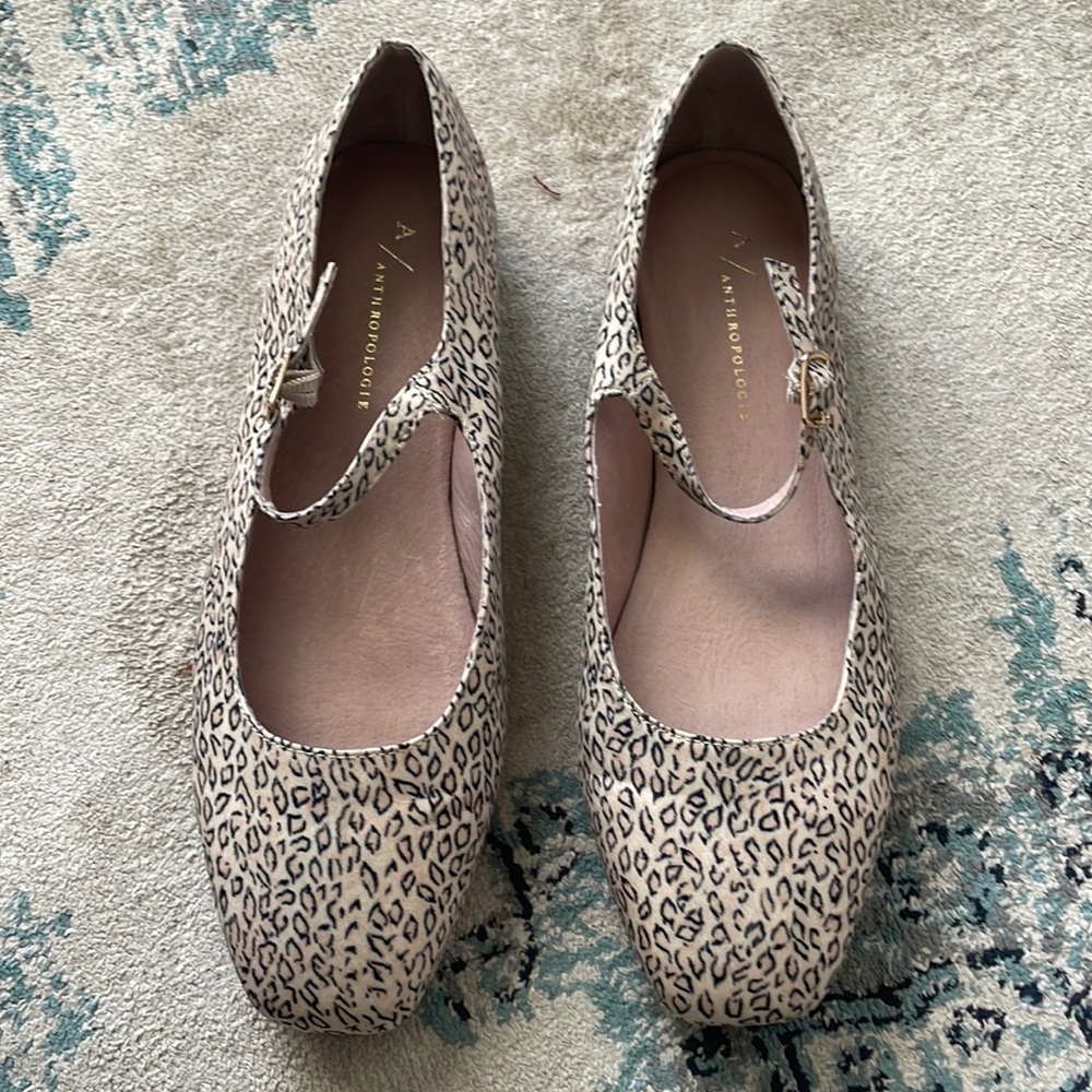 Anthropologie Animal Print Ballet Flats